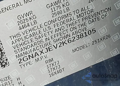 2019 Chevrolet Equinox Lt from USA, damaged, VIN 2GNAXJEV2K6238105